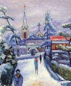 雪の夙川風景